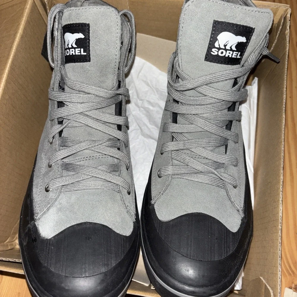 NIB $196 SOREL 12 Cheyanne Metro II Sneaker Waterproof Boots Quarry Gray Black